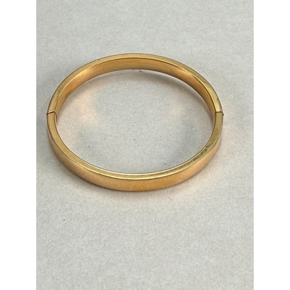 Antique Victorian Gold Filled Baby Child Hinged Bangle Bracelet Safety Chain HFB
